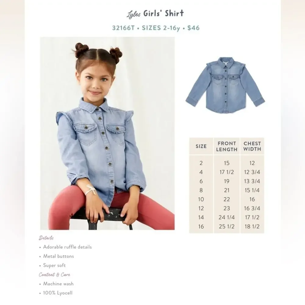 Matilda Jane size 4‎ Lyle’s Button Down Denim Shirt